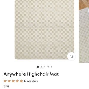 House of Noa Checkered Anywhere Highchair Mat Almond Lightly Used